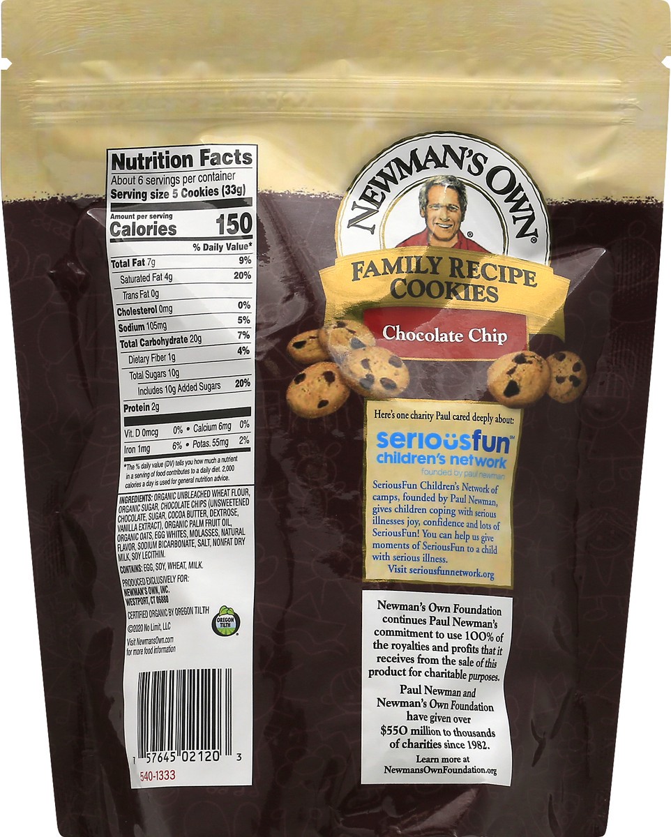 slide 6 of 10, Newman's Own Newmans Own Family Recipe Cookies Chocolate Chip - 7 Oz, 7 oz