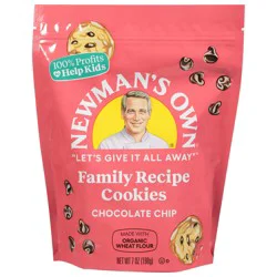 Newman's Own Newmans Own Family Recipe Cookies Chocolate Chip - 7 Oz