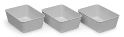 Whitmor Real Home 3 pk PE Storage Box Flint Gray