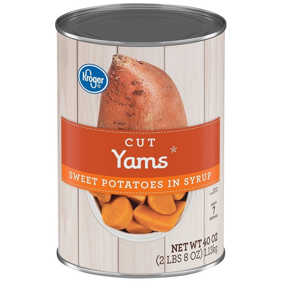 slide 1 of 1, Kroger Cut Yams Sweet Potatoes In Syrup, 40 oz