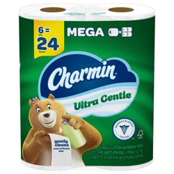 Charmin Toilet Paper Ultra Gentle, 6 Mega Rolls, 2-ply Bath Tissue