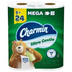 Charmin Toilet Paper Ultra Gentle, 6 Mega Rolls, 2-ply Bath Tissue