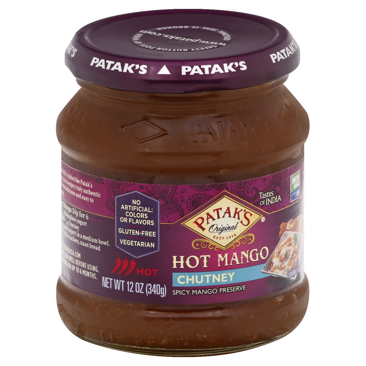 slide 2 of 9, Patak's Hot Mango Chutney, 12 oz