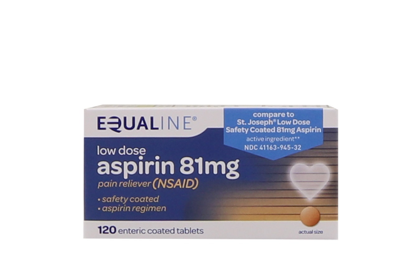 slide 1 of 1, Equaline 81mg Aspirin Tabs, 120 ct