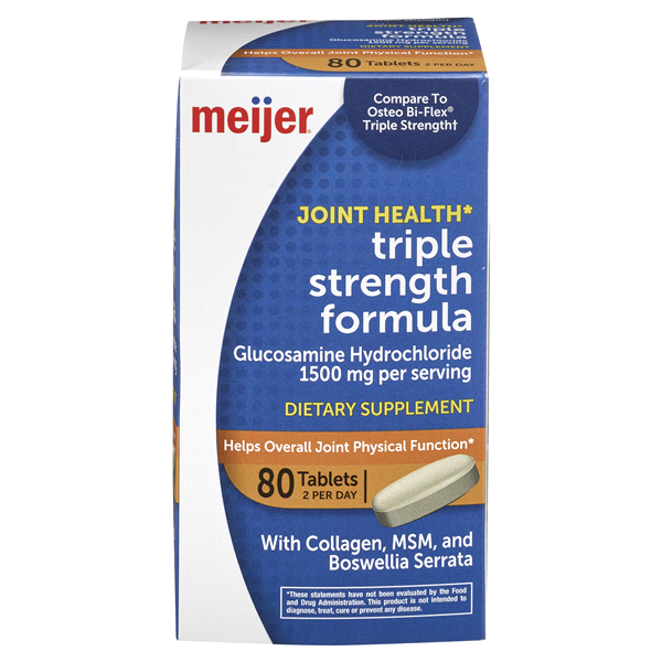 slide 1 of 1, Meijer Advanced Triple Strength Glucosamine Chondroitin Complex, 80 ct