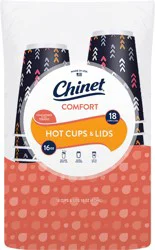 Chinet 16 Ounce Comfort Hot Cups & Lids 18 ea