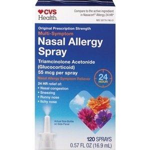 slide 1 of 1, CVS Health Triamcinolone Acetonide Multi-Symptom Nasal Allergy Spray, 120 ct; 0.57 oz