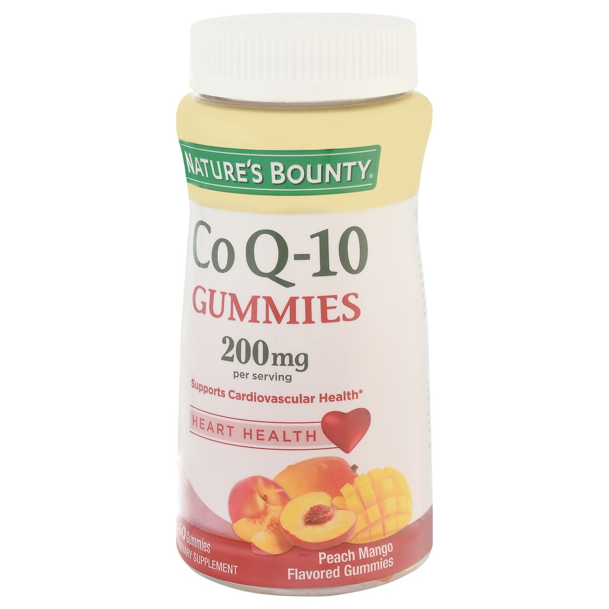 slide 14 of 14, Nature's Bounty Gummies 200 mg Peach Mango Flavored CoQ-10 60 ea, 60 ct