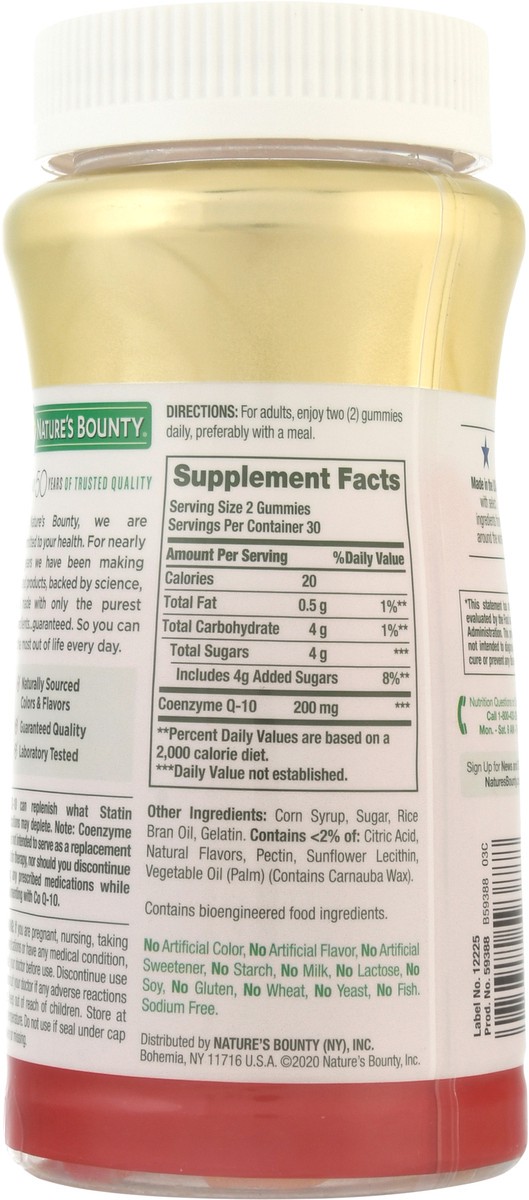 slide 13 of 14, Nature's Bounty Gummies 200 mg Peach Mango Flavored CoQ-10 60 ea, 60 ct