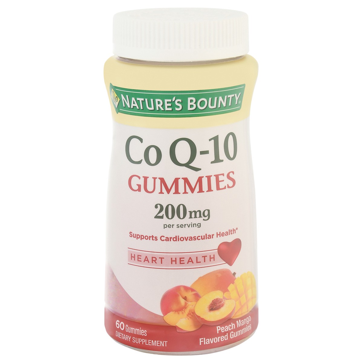 slide 1 of 14, Nature's Bounty Gummies 200 mg Peach Mango Flavored CoQ-10 60 ea, 60 ct