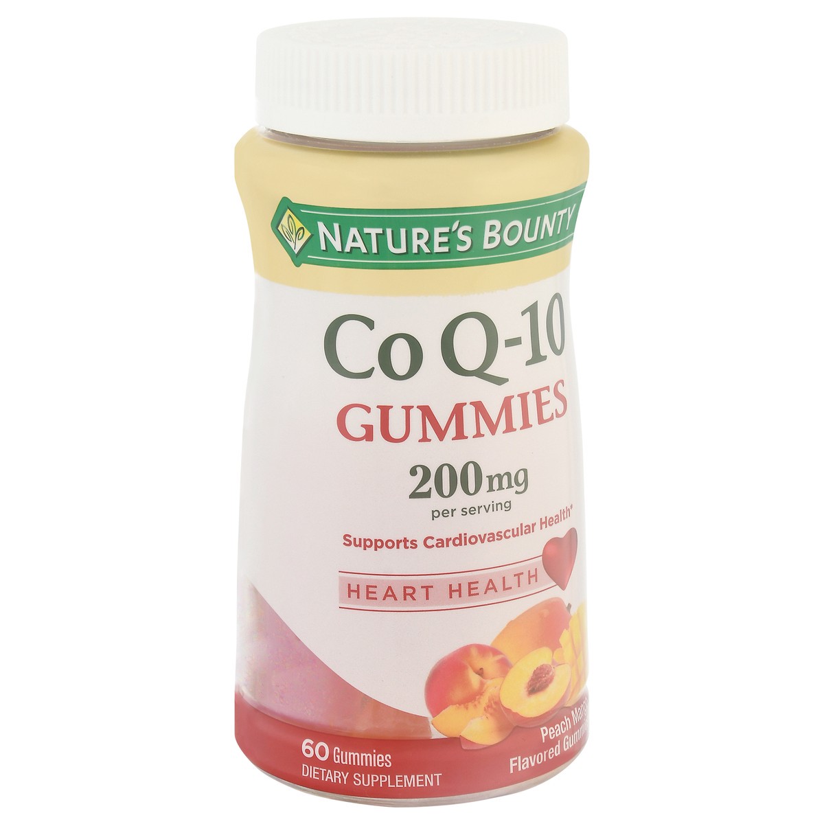 slide 6 of 14, Nature's Bounty Gummies 200 mg Peach Mango Flavored CoQ-10 60 ea, 60 ct