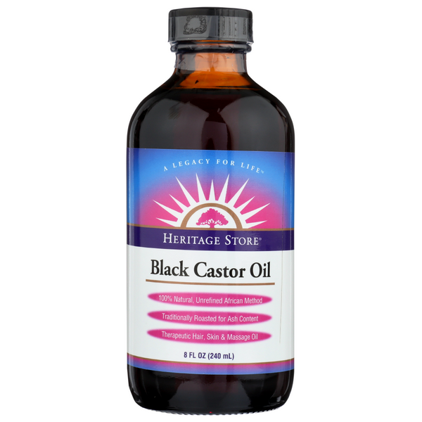 slide 1 of 1, Heritage Store Black Castor Oil, 8 fl oz