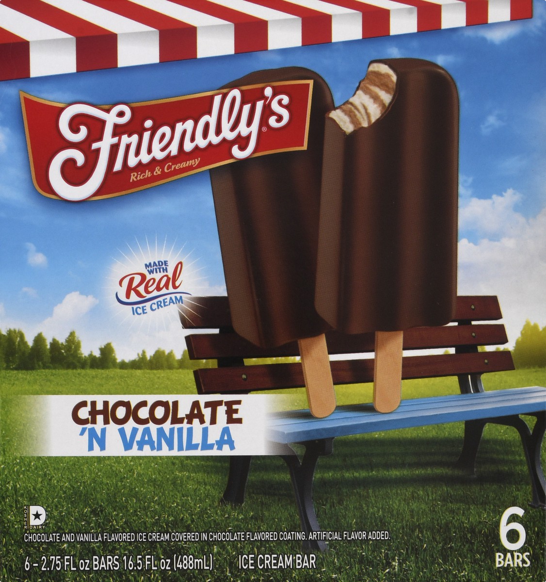 slide 12 of 14, Friendly's Chocolate Vanilla Ice Cream Bars, 6 ct; 2.75 fl oz