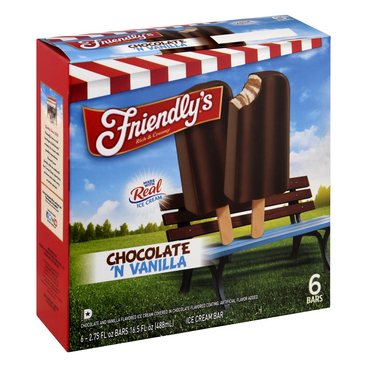 slide 13 of 14, Friendly's Chocolate Vanilla Ice Cream Bars, 6 ct; 2.75 fl oz