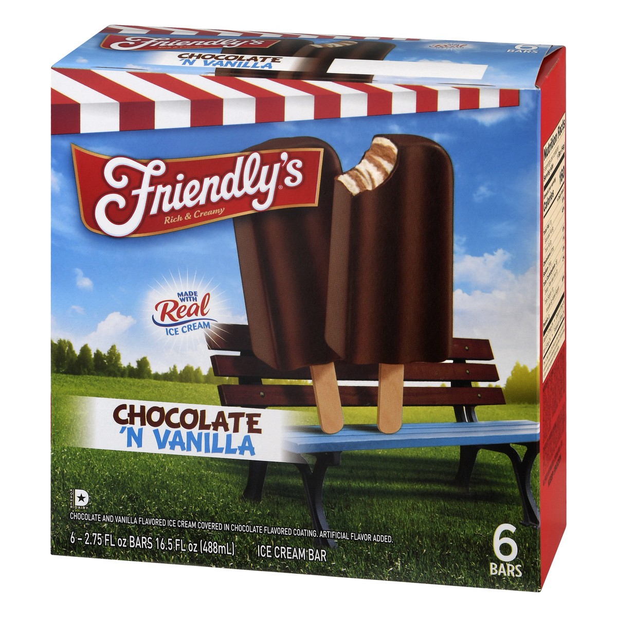 slide 10 of 14, Friendly's Chocolate Vanilla Ice Cream Bars, 6 ct; 2.75 fl oz