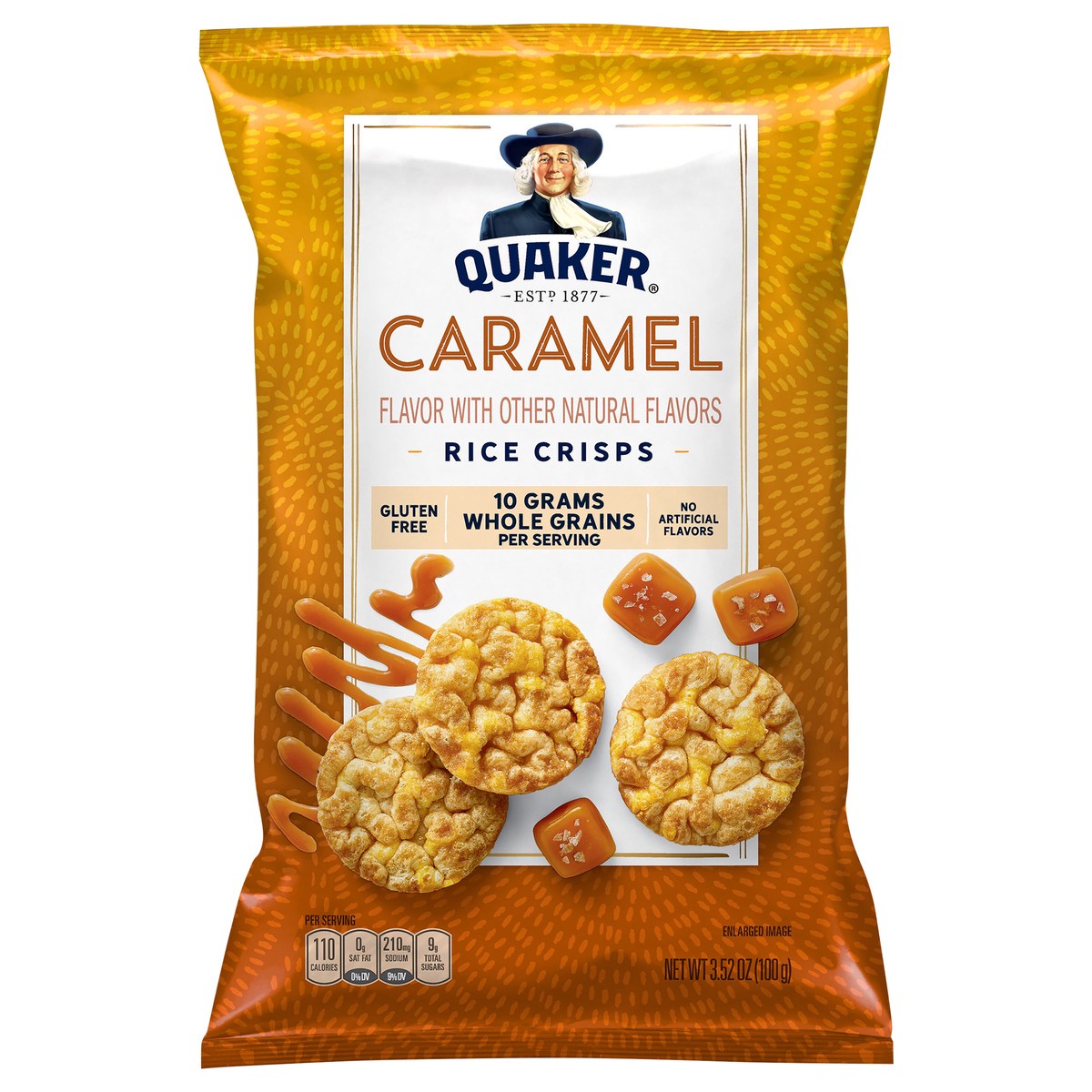 slide 1 of 3, Quaker Rice Crisps Caramel 3.52 Oz, 3.52 oz