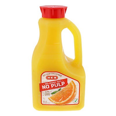 slide 1 of 1, H-E-B Select Ingredients No Pulp Orange Juice - 89 oz, 89 oz