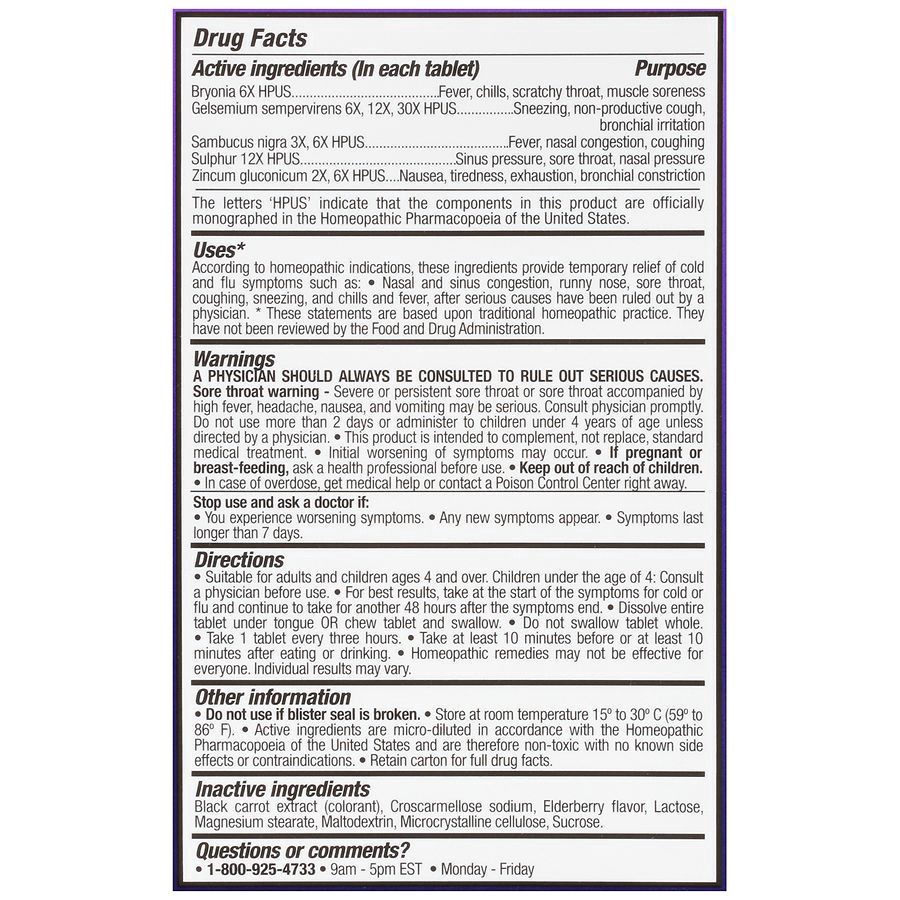 slide 4 of 5, Walgreens Cold and Flu Elderberry Tablets, 30 ct