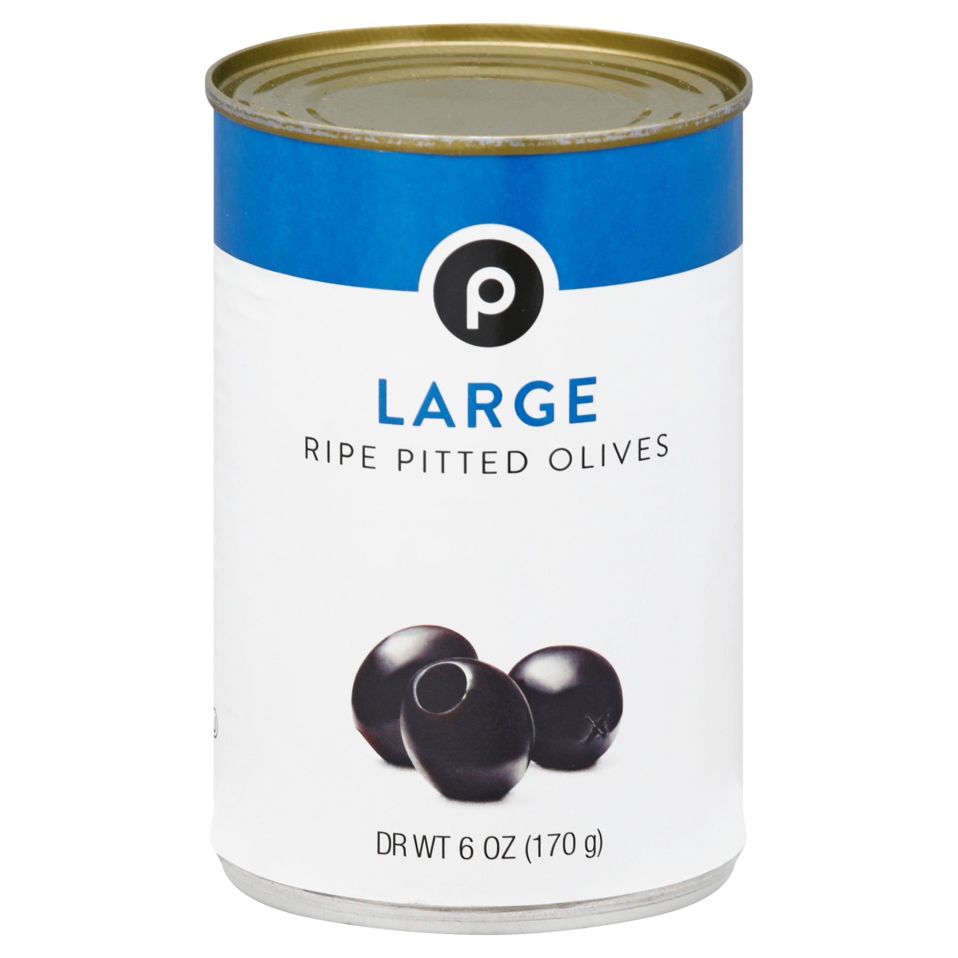 slide 1 of 1, Publix Large Pitted Ripe Olives, 6 oz