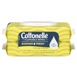 Cottonelle Summer Fresh Scented Flushable Wipes, 2 Flip-Top Packs