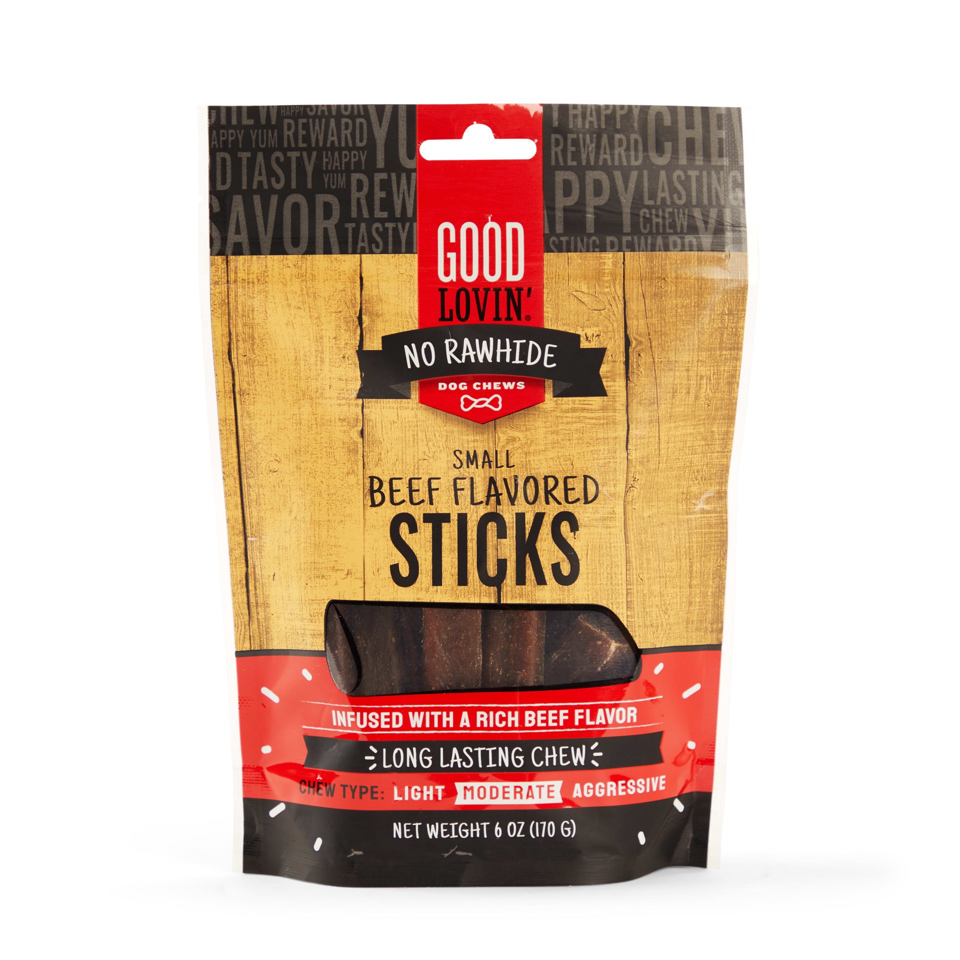 slide 1 of 1, Good Lovin' Rawhide Free Small Beef Stick for Dogs, 6 oz., 1 ct