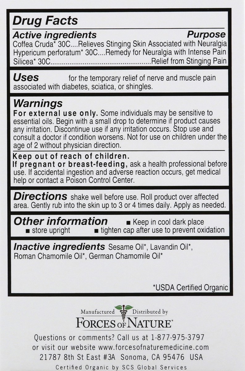 slide 2 of 6, Forces of Nature Nerve Pain Roller, 0.14 oz