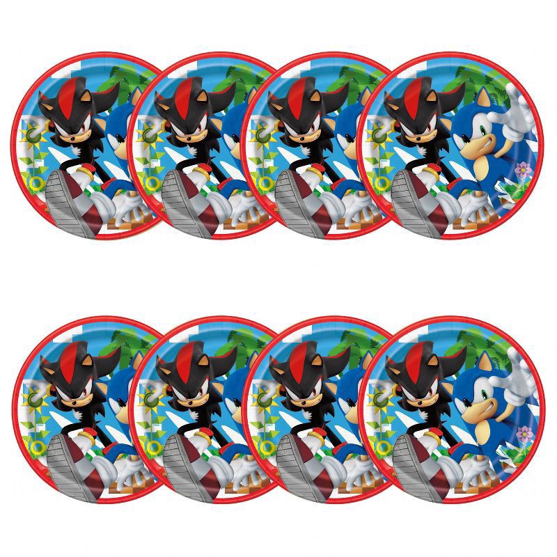 slide 2 of 3, Sonic the Hedgehog 8ct 7" Paper Plates, 8 ct