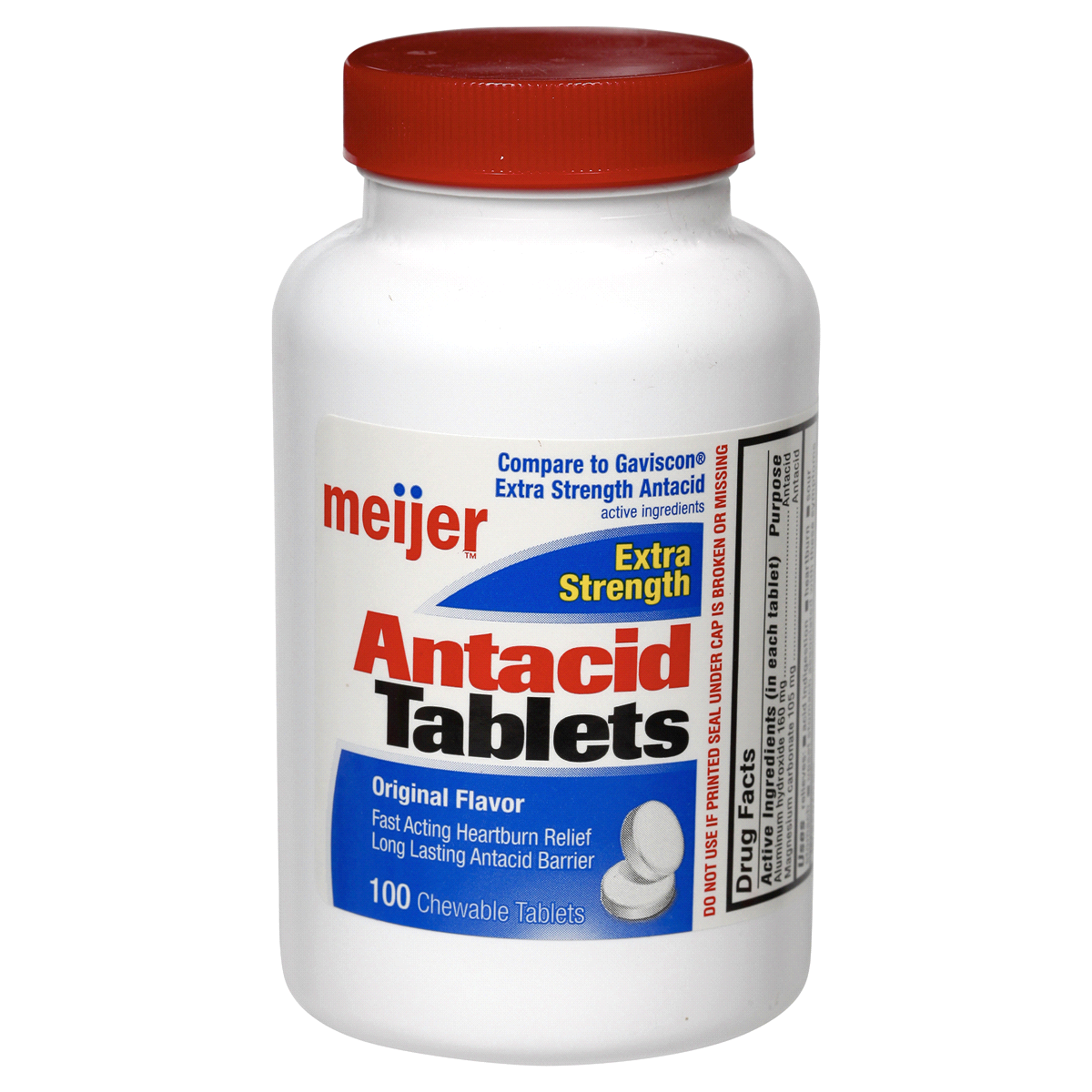 slide 1 of 3, Meijer Extra Strength Antacid Tablets, Original Flavor, 100 ct