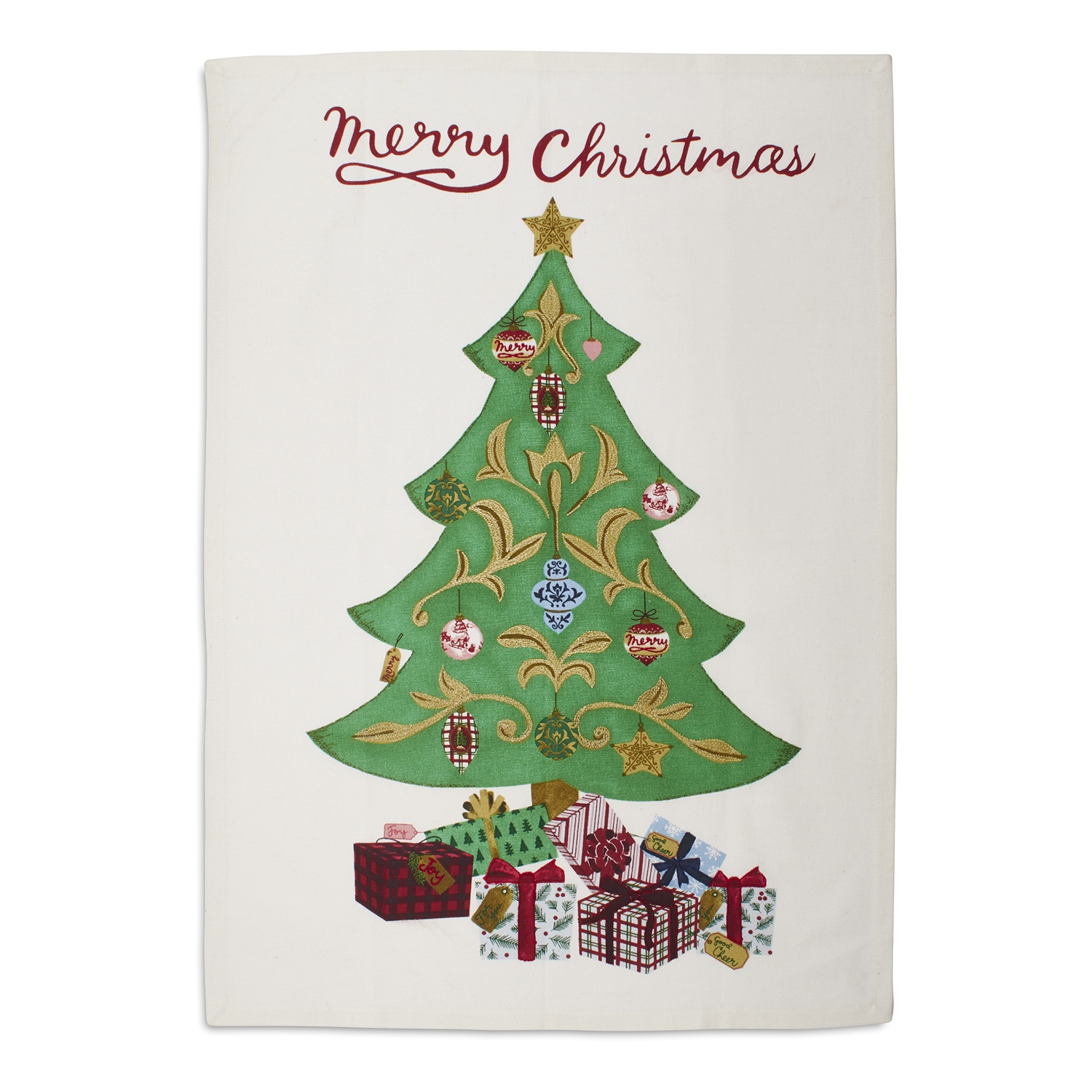 slide 1 of 1, Sur La Table Merry Christmas Tree Kitchen Towel, 28 in x 20 in