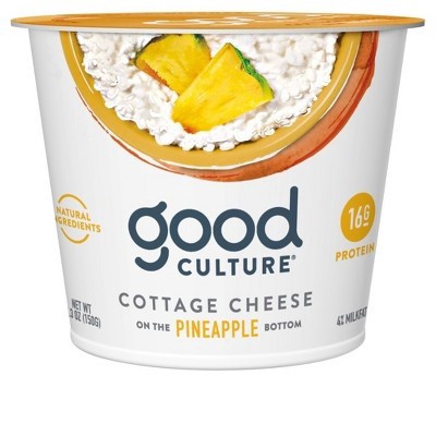 slide 1 of 6, good culture Pineapple Bottom Cottage Cheese, 5.3 oz