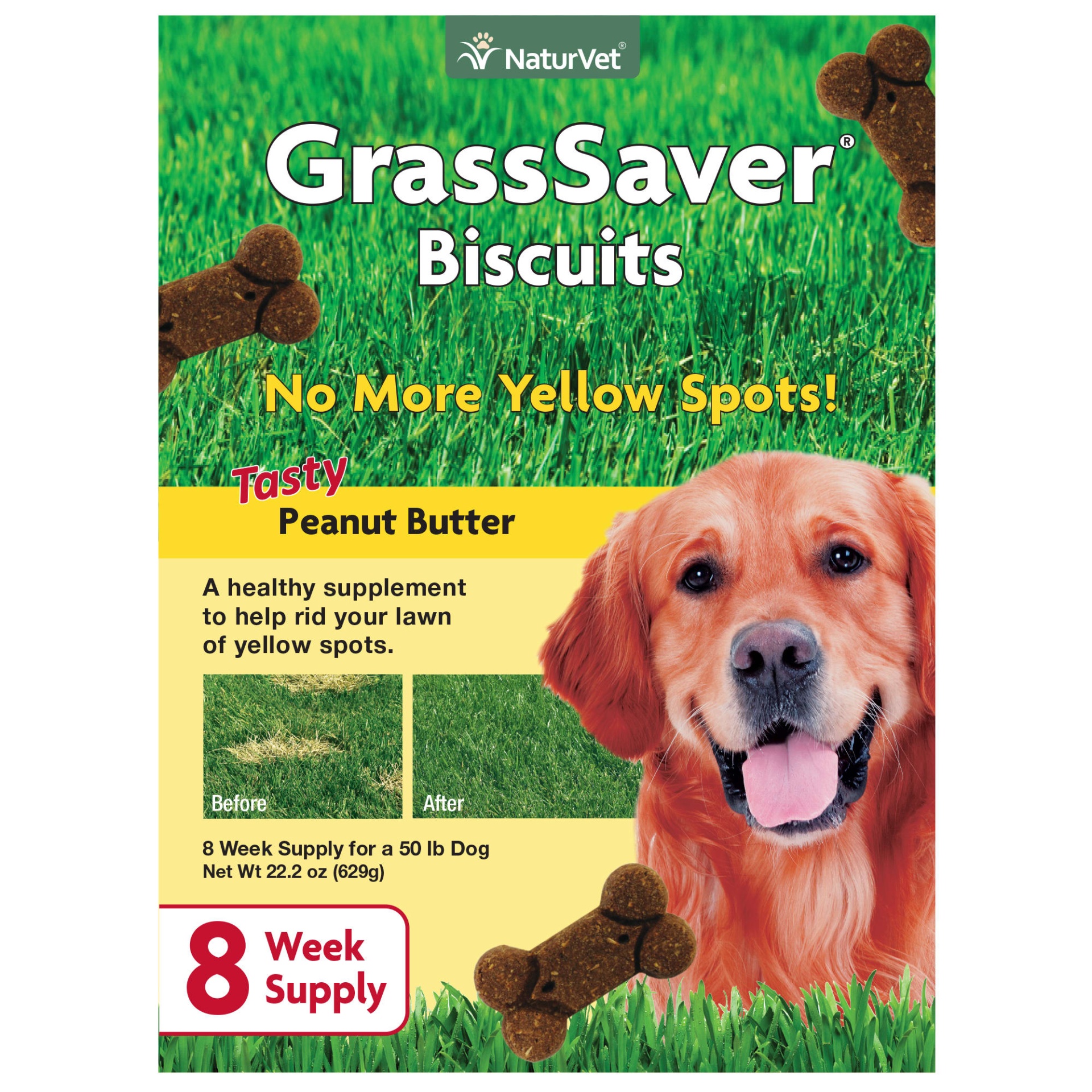 slide 1 of 1, NaturVet GrassSaver Biscuits for Dogs, 22.2 oz., 1 ct