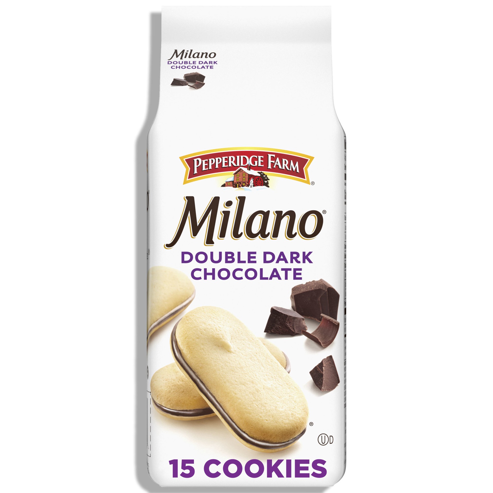 slide 1 of 5, Pepperidge Farm Milano Double Dark Chocolate Cookies, 7.5 OZ Bag (15 Cookies), 7.5 oz