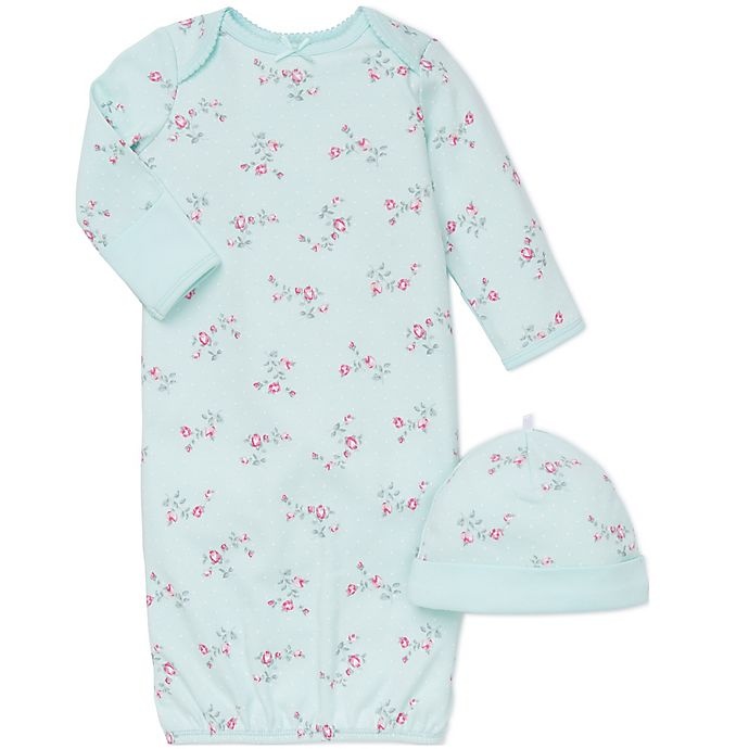 slide 1 of 1, Little Me Floral Gown and Hat Set - Aqua/Pink, 2 ct