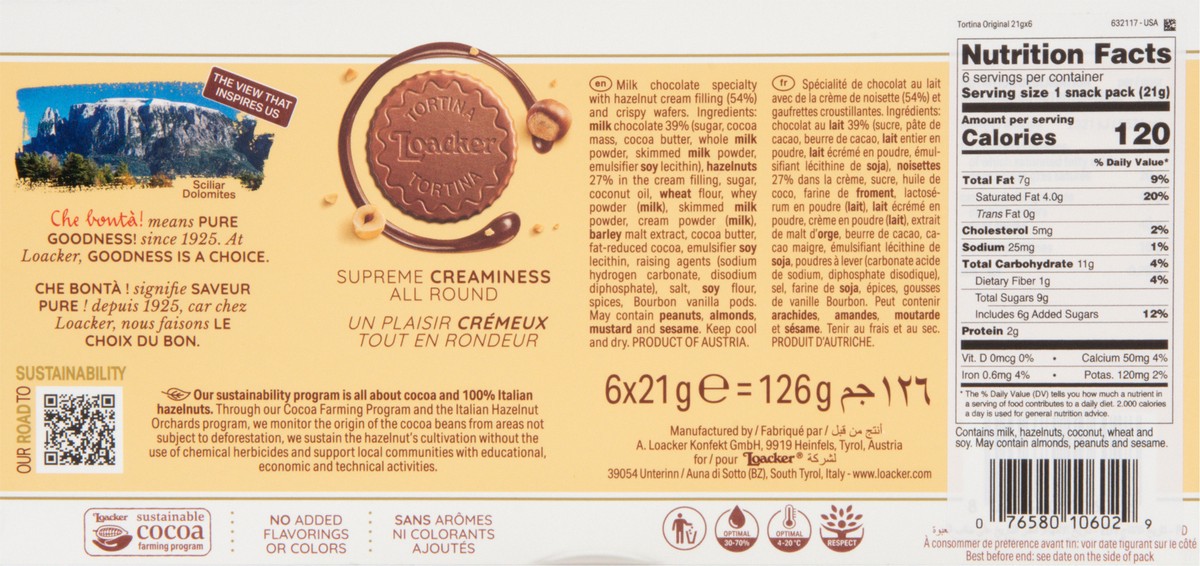 slide 3 of 14, Loacker Original Tortina 6 ea, 4.44 oz