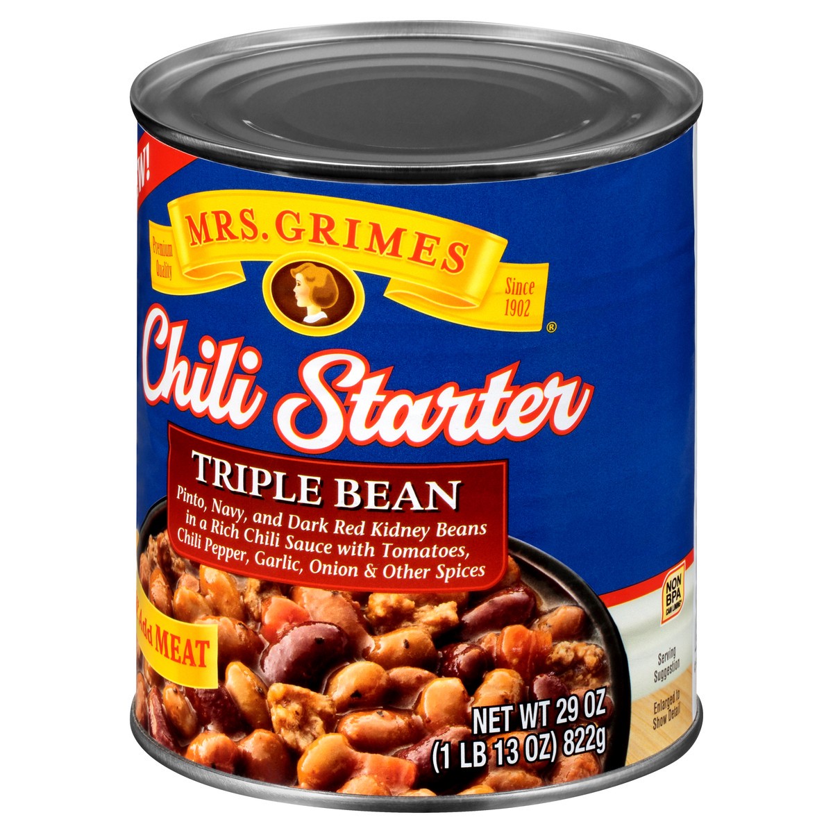 slide 5 of 9, Mrs Grimes Triple Bean Chili Starter 29 oz, 29 oz