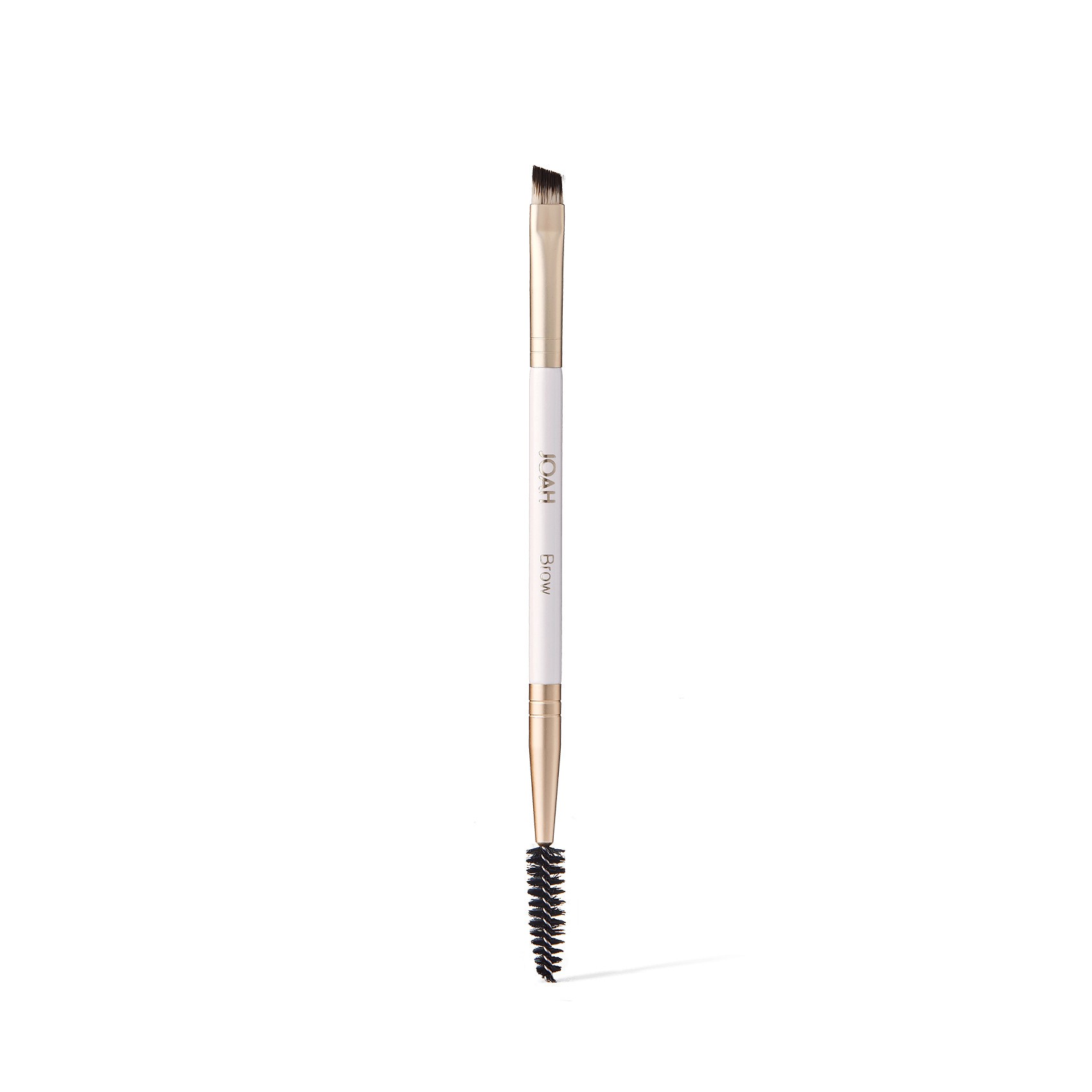 slide 1 of 3, JOAH Dual-Ended Brow Brush, Angled Brush & Spoolie Brush, High Quality 100 Percent Synthetic Bristles, White Handle, 1 ct