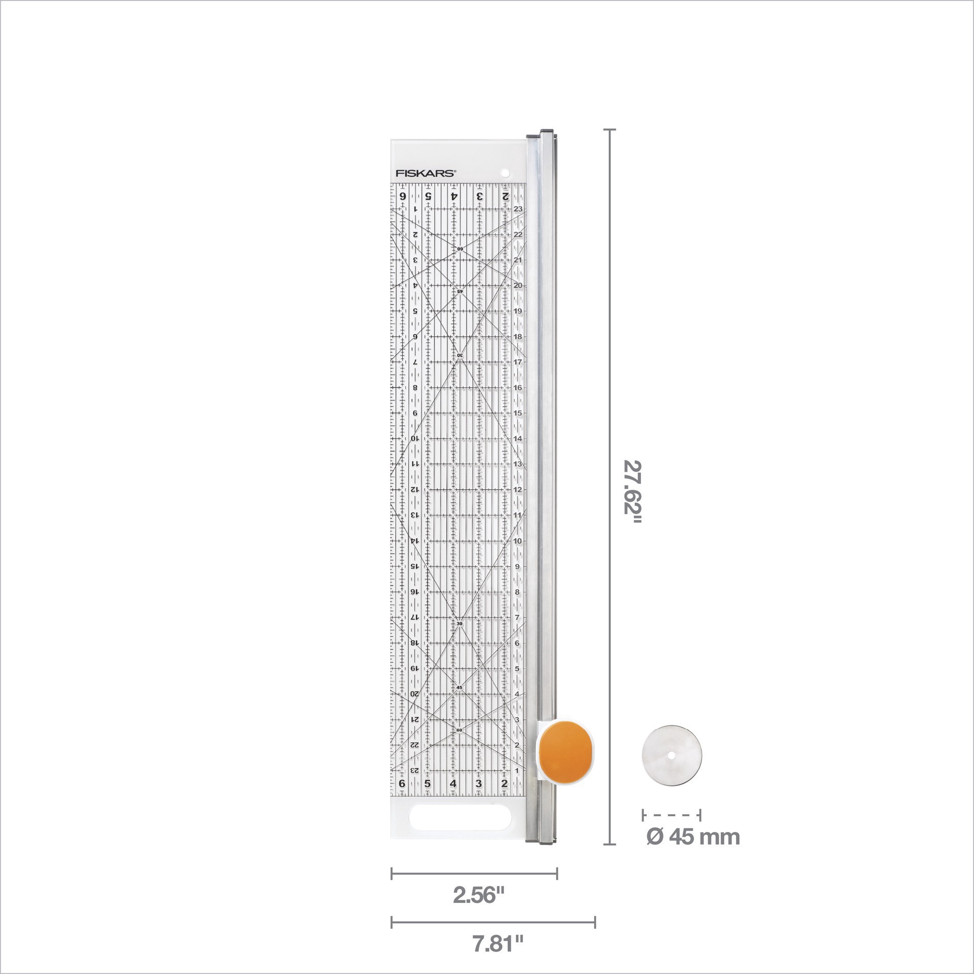 slide 10 of 13, Fiskars Rotary Cutter & Ruler Combo Tool, 15.24cm x 60.96cm