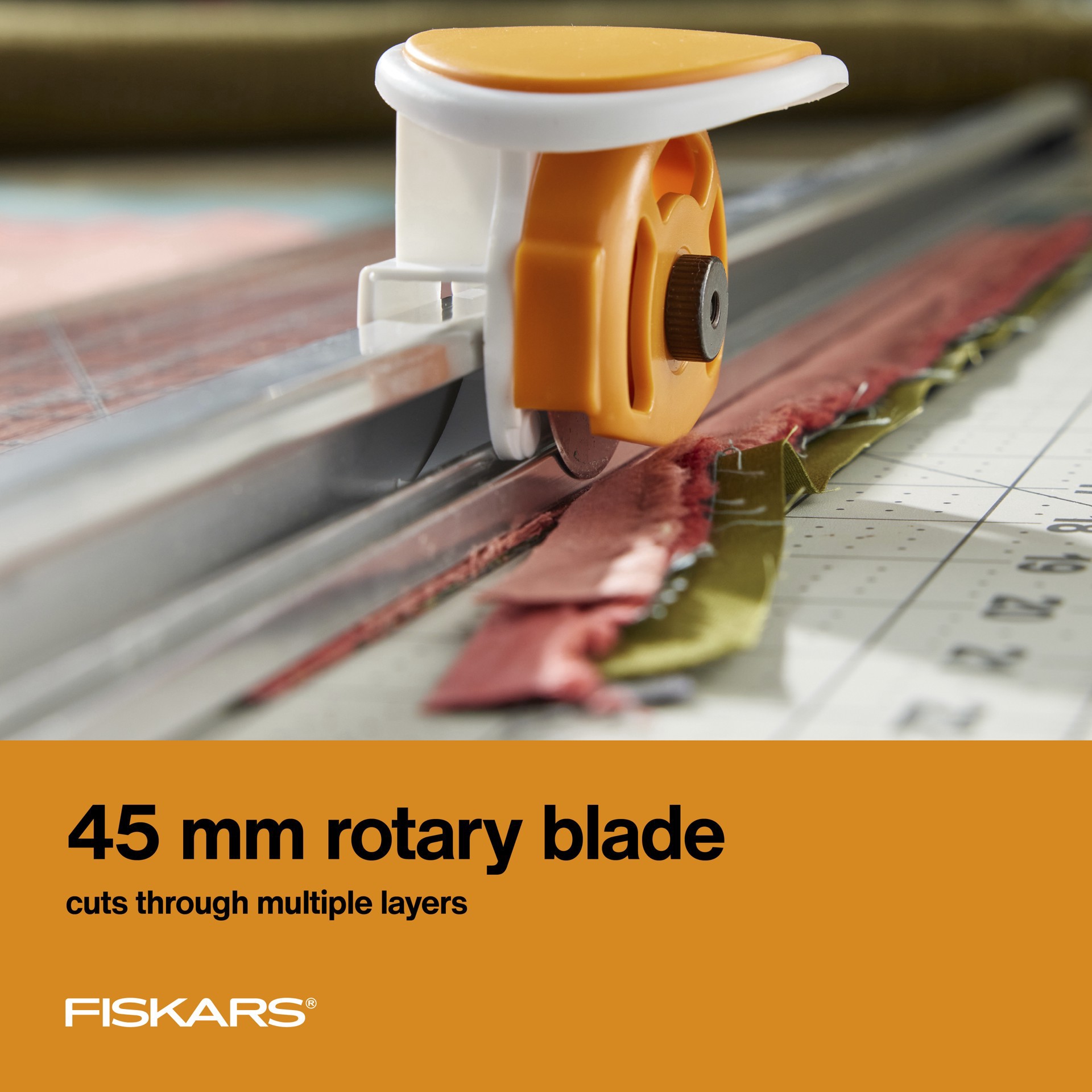 slide 6 of 13, Fiskars Rotary Cutter & Ruler Combo Tool, 15.24cm x 60.96cm