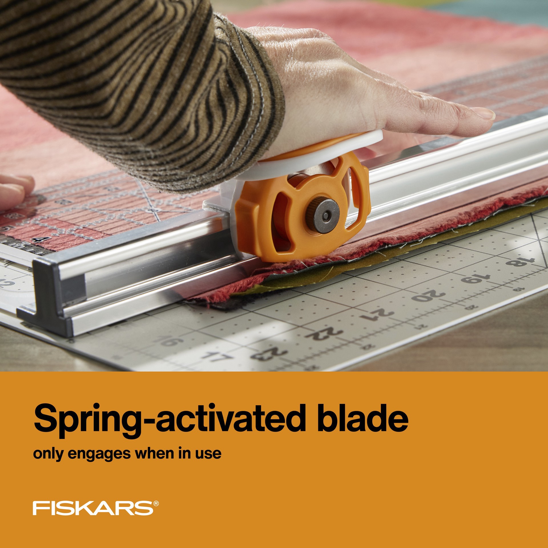 slide 12 of 13, Fiskars Rotary Cutter & Ruler Combo Tool, 15.24cm x 60.96cm