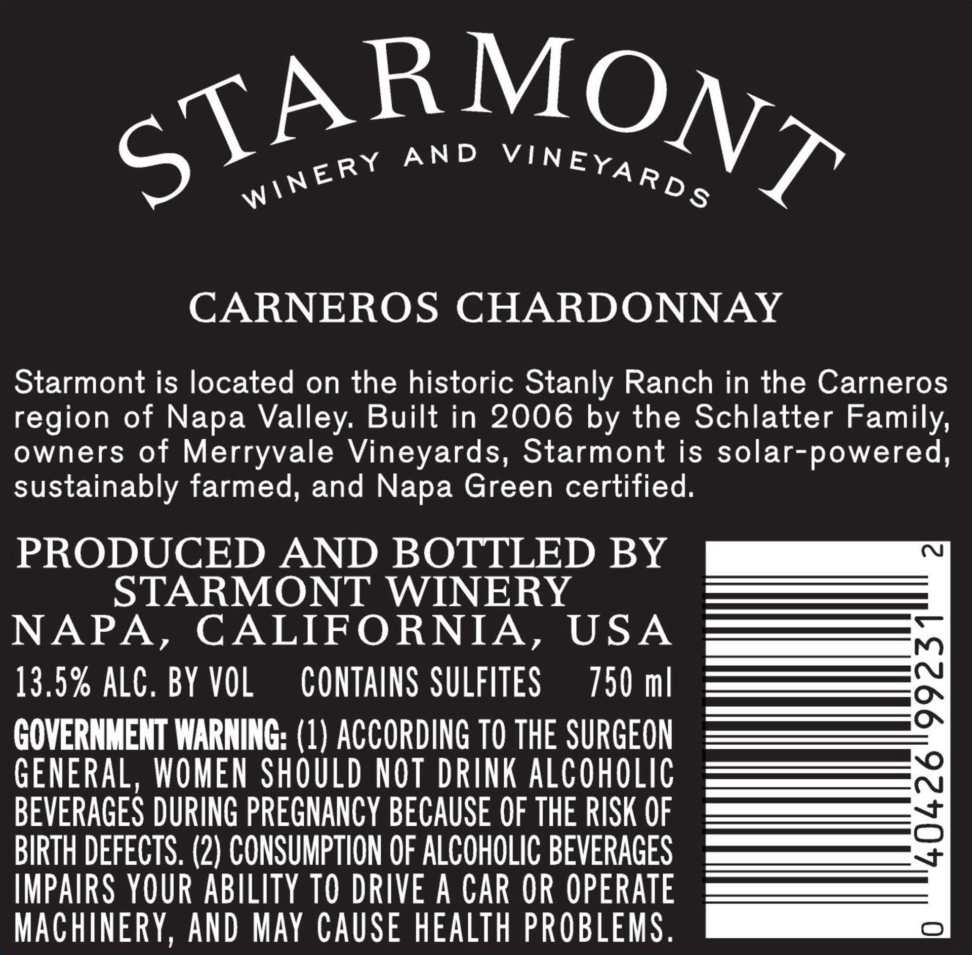 slide 3 of 5, Starmont Winery and Vineyards 2017 Carneros Chardonnay 750 ml, 750 ml