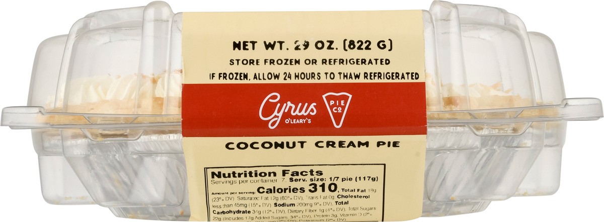 slide 4 of 12, Cyrus O'Leary's Pie Co Coconut Cream Pie 29 oz, 29 oz