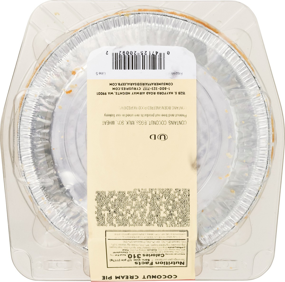 slide 5 of 12, Cyrus O'Leary's Pie Co Coconut Cream Pie 29 oz, 29 oz