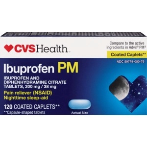 slide 1 of 1, CVS Health Ibuprofen PM Caplets, 120 ct