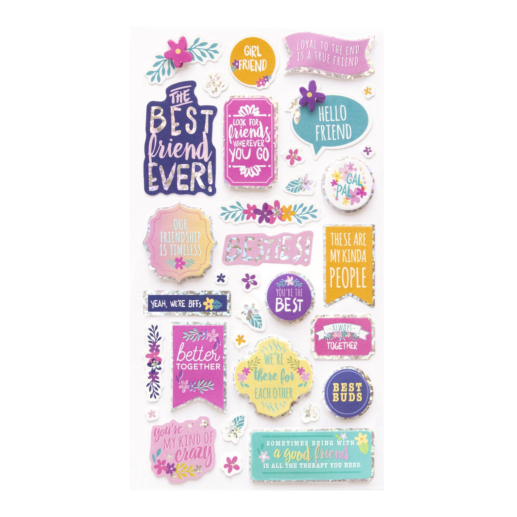 slide 2 of 4, Besties Stickers By Recollections, 3.875 in x 7 in