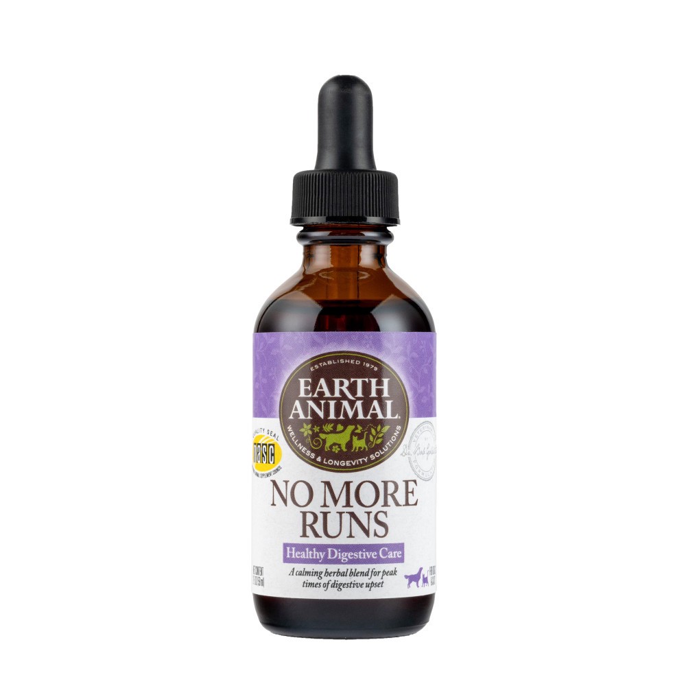slide 1 of 1, Earth Animal Organic Herbal Remedies No More Runs for Dogs & Cats, 2 oz. Bottle, 2 oz