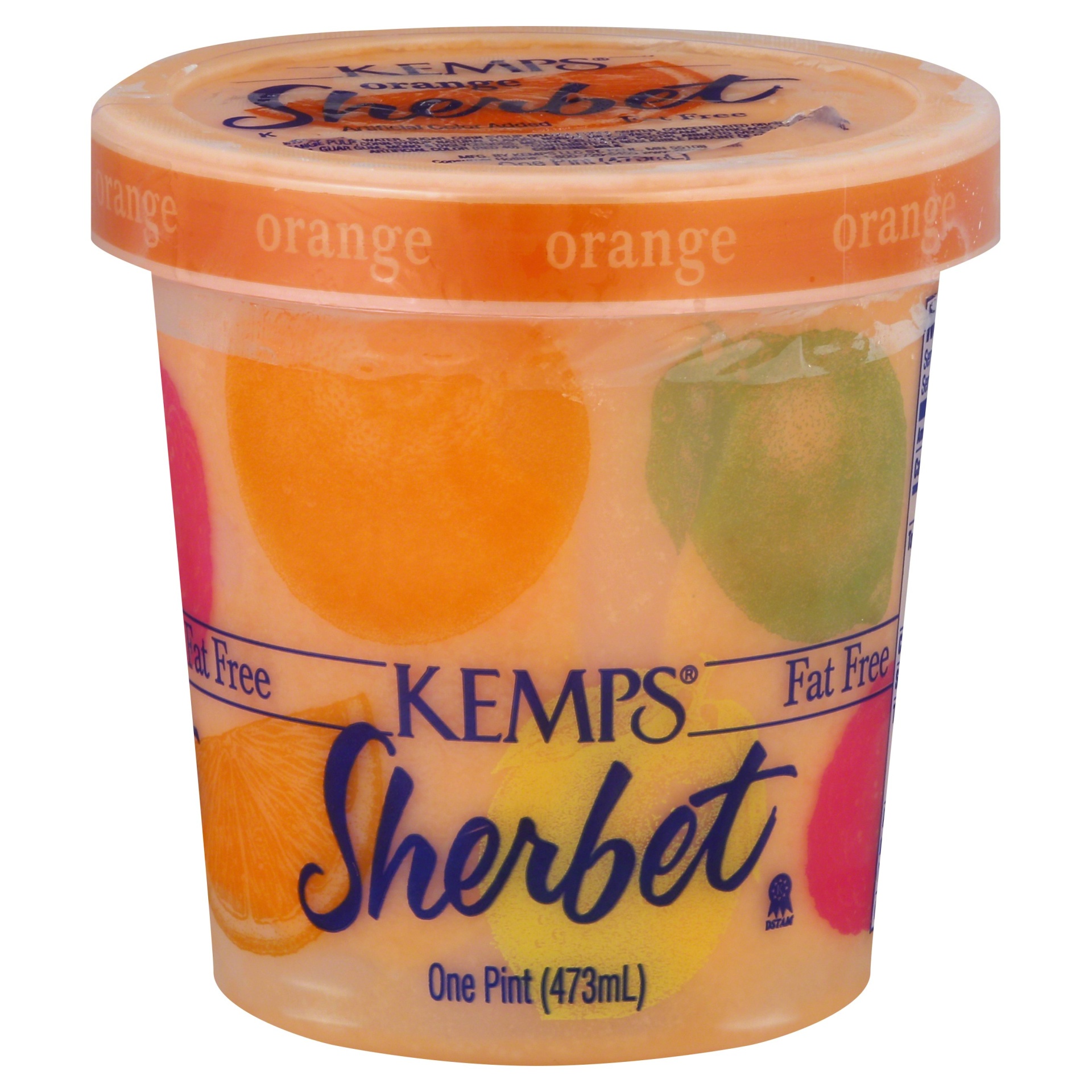 slide 1 of 6, Kemps Fat Free Orange Sherbet, 1 pint