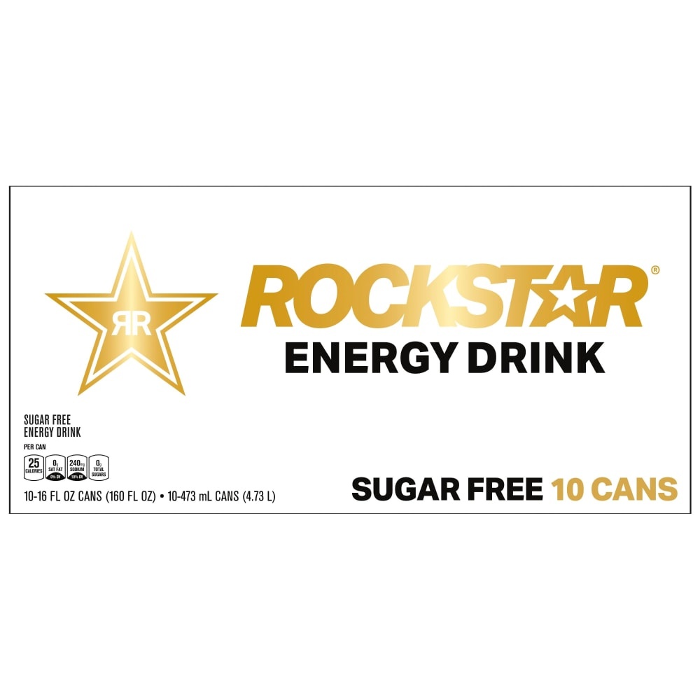slide 1 of 1, Rockstar Sugar Free Energy Drinks, 10 ct; 16 fl oz