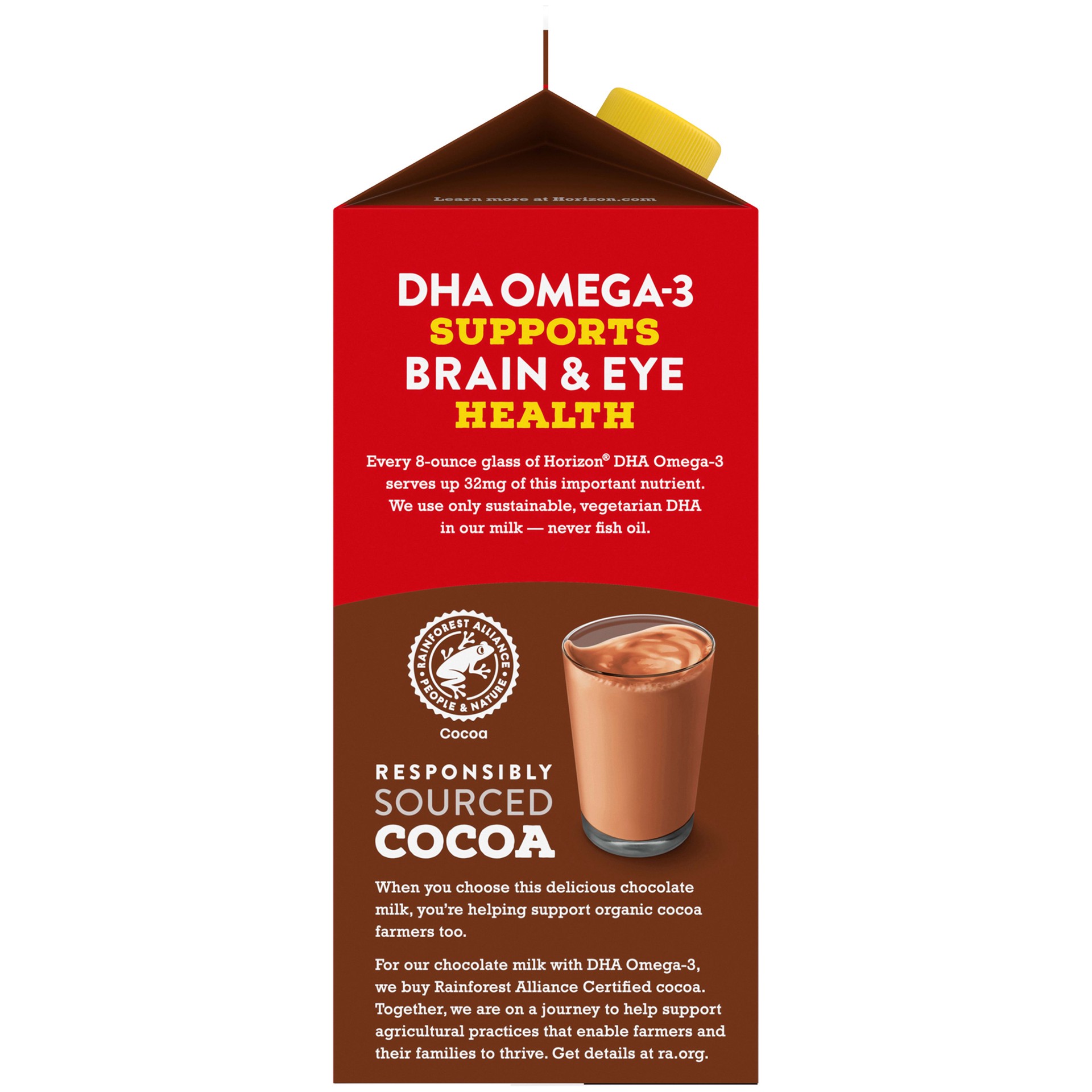 slide 5 of 5, Horizon Organic Milk Chocolate Milk Lowfat 1% DHA Omega-3, 1/2 gal