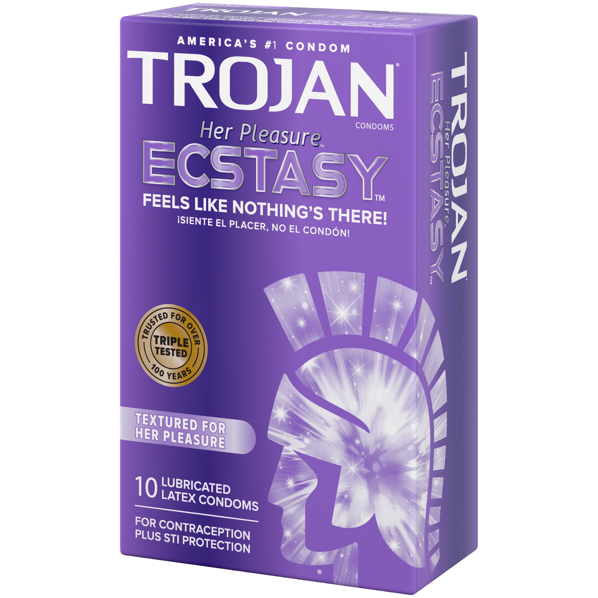 slide 4 of 5, Trojan Her Pleasure Ecstasy Lubricated Condoms - 10 Count, 10 ct