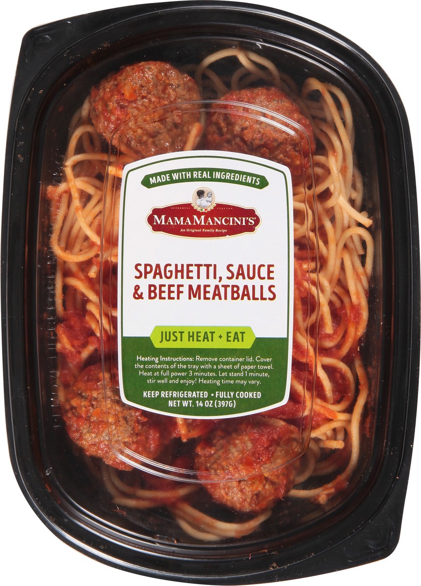 slide 8 of 13, MamaMancini's Mama Mancini's Spaghetti, Sauce & Beef Meatballs 14 oz, 14 oz